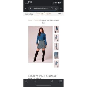 NWT XS teal diamond mini skirt